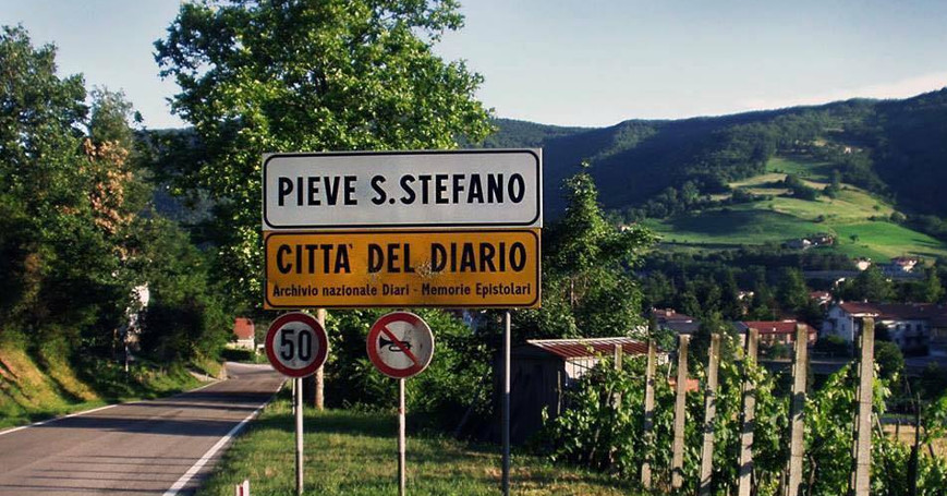 indicazione di località di Pieve S. Stefano, città dei diari